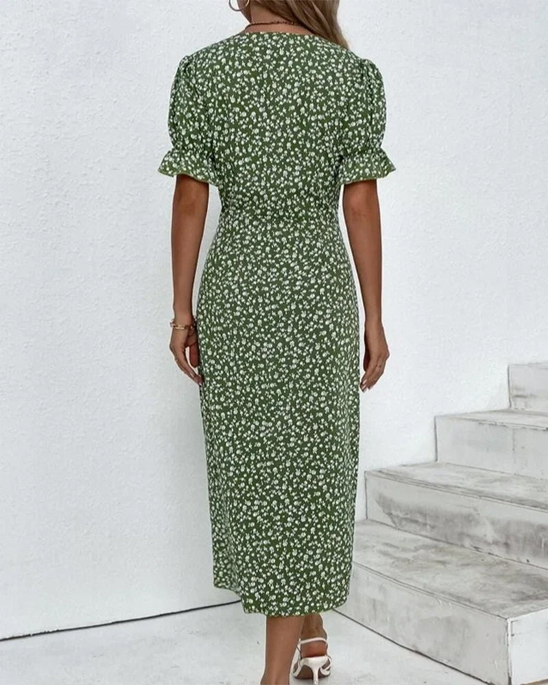 Olivia | Bloemige zomerjurk met buikbedekking