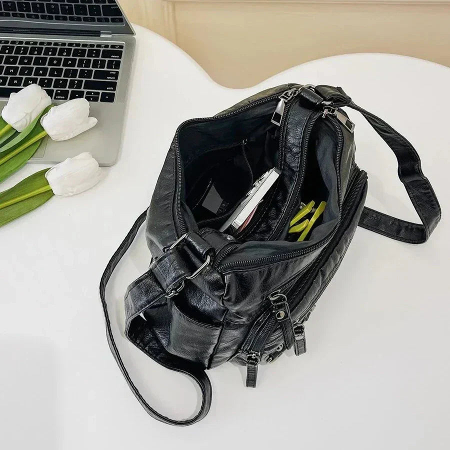 Yara | Klassieke Schoudertas Met Rits