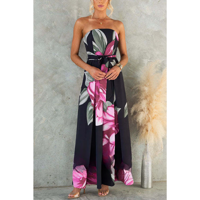 Dineke – Strapless Jumpsuit met Bloemenprint
