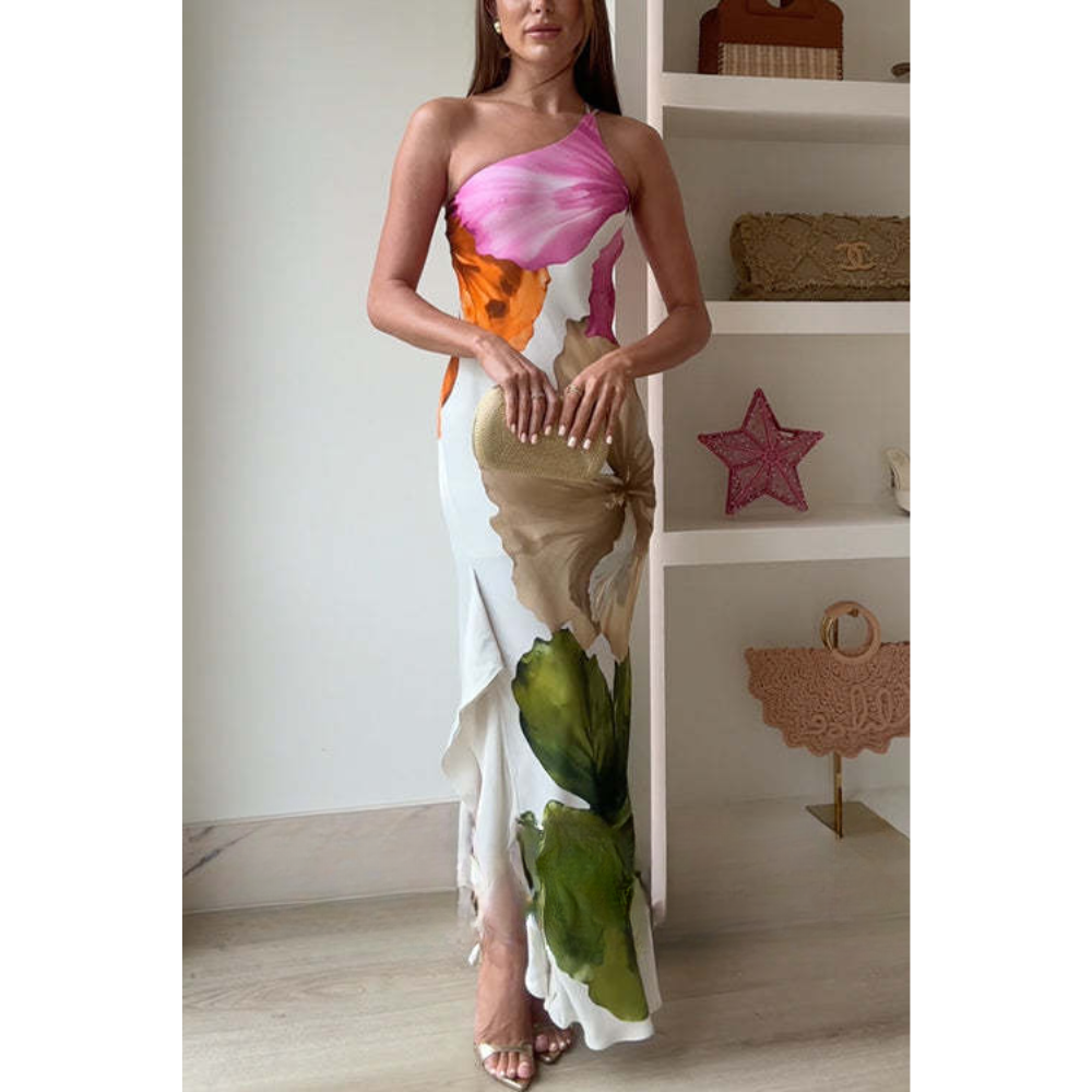 Anja – One-Shoulder Jurk met Volant