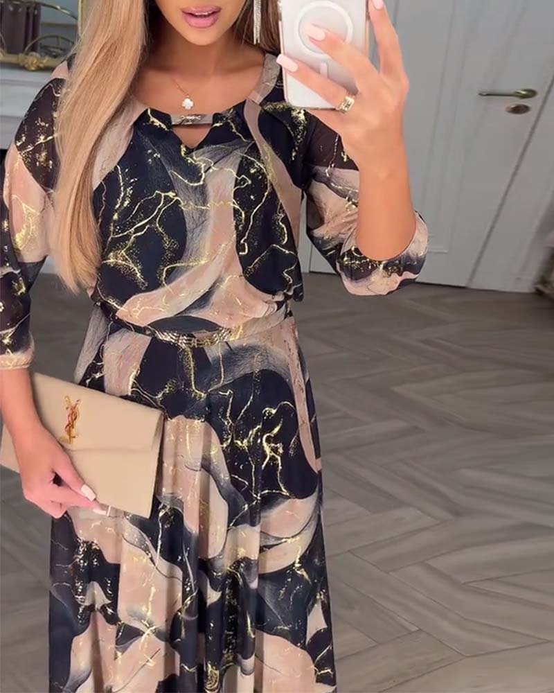 Laura | Elegante Driekwart Mouwjurk