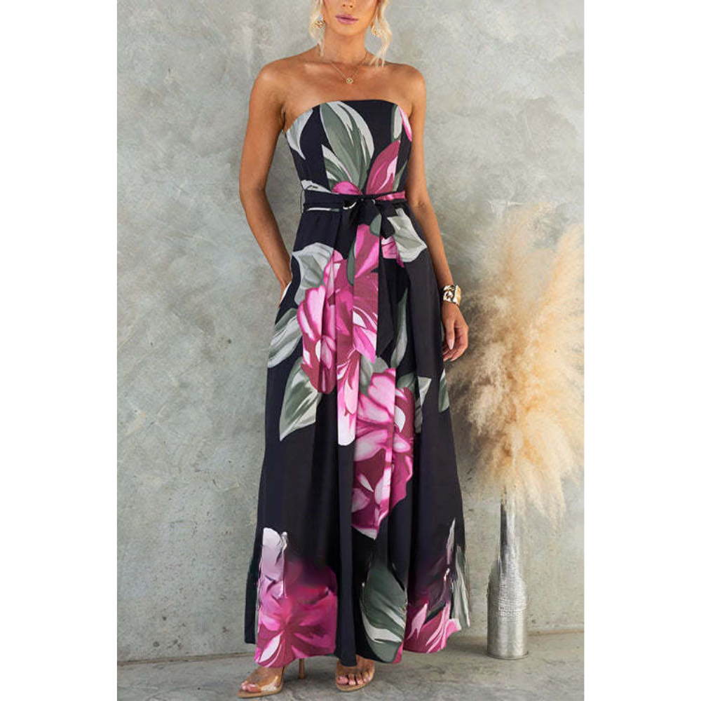 Dineke – Strapless Jumpsuit met Bloemenprint