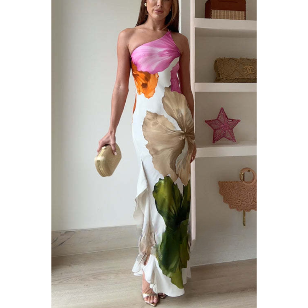 Anja – One-Shoulder Jurk met Volant