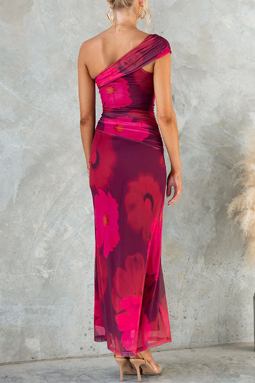 Fleur | Eénschouder Bloemen Jurk