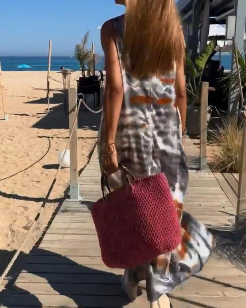 Noor - mouwloze jurk met tie-dye print