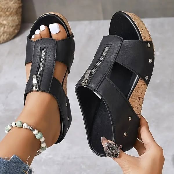 Sarah | Zip-Up Orthopedische Sandalen