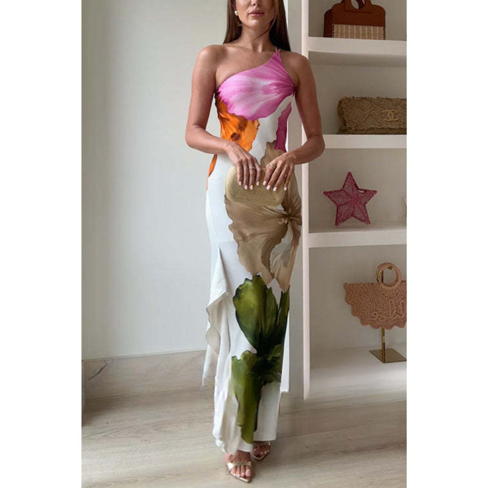 Anja – One-Shoulder Jurk met Volant