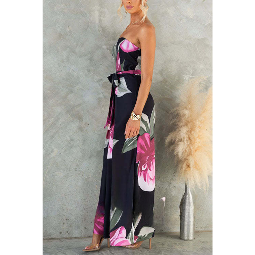 Dineke – Strapless Jumpsuit met Bloemenprint