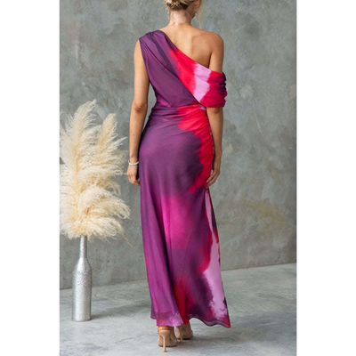 Quirine – One-Shoulder Jurk met Tie-Dye