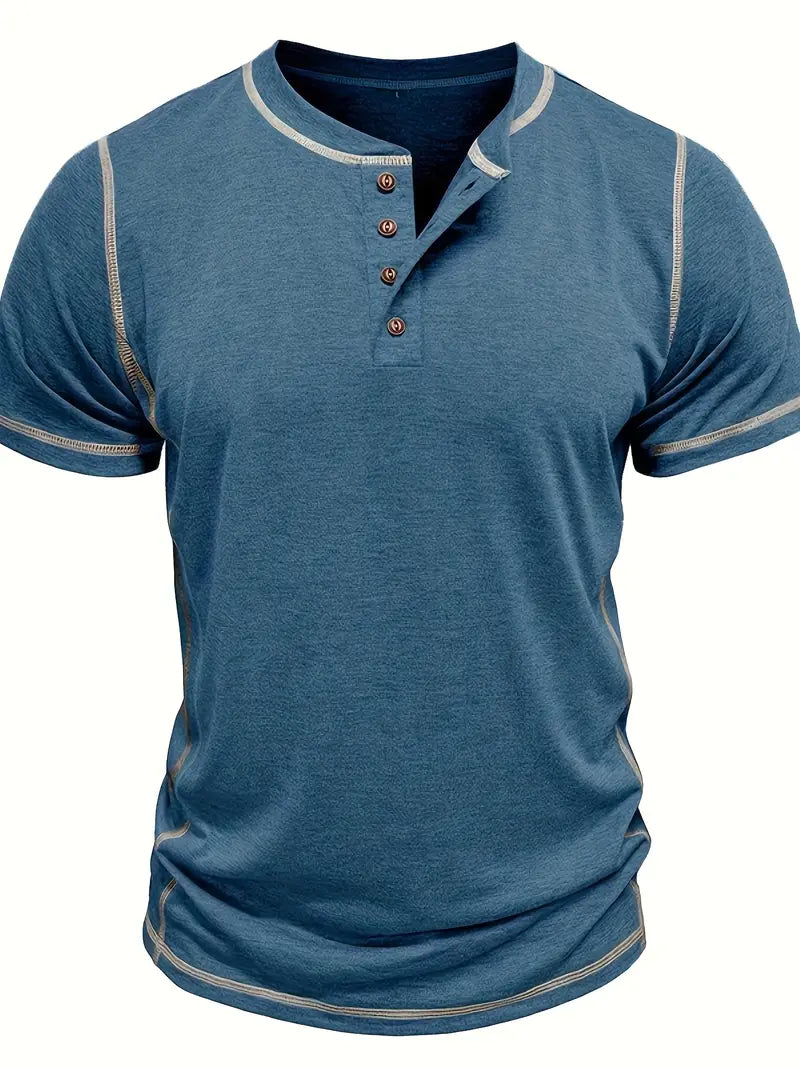 Orazio™ | Korte Mouw T-Shirt met Knopen