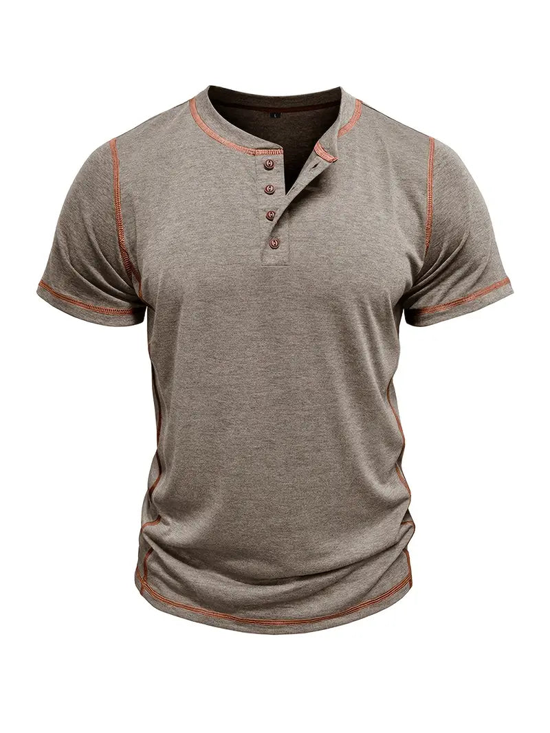 Orazio™ | Korte Mouw T-Shirt met Knopen