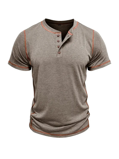 Orazio™ | Korte Mouw T-Shirt met Knopen