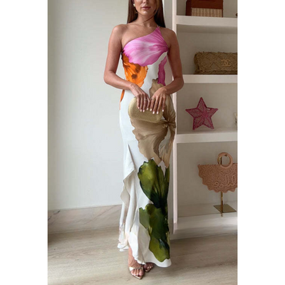 Anja – One-Shoulder Jurk met Volant