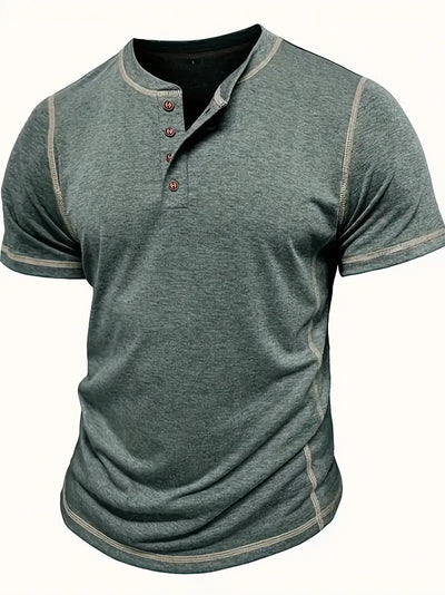 Orazio™ | Korte Mouw T-Shirt met Knopen