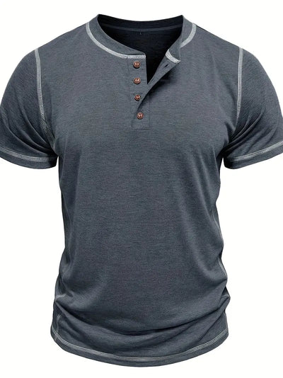 Orazio™ | Korte Mouw T-Shirt met Knopen