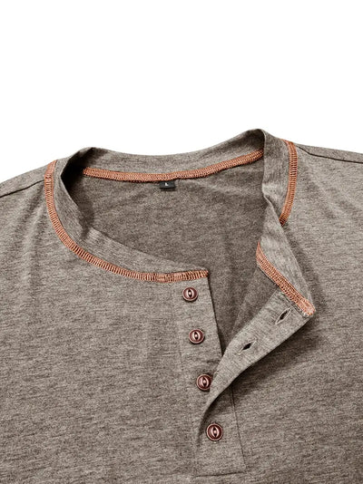 Orazio™ | Korte Mouw T-Shirt met Knopen