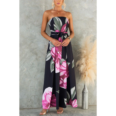 Dineke – Strapless Jumpsuit met Bloemenprint
