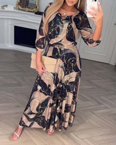 Laura | Elegante Driekwart Mouwjurk