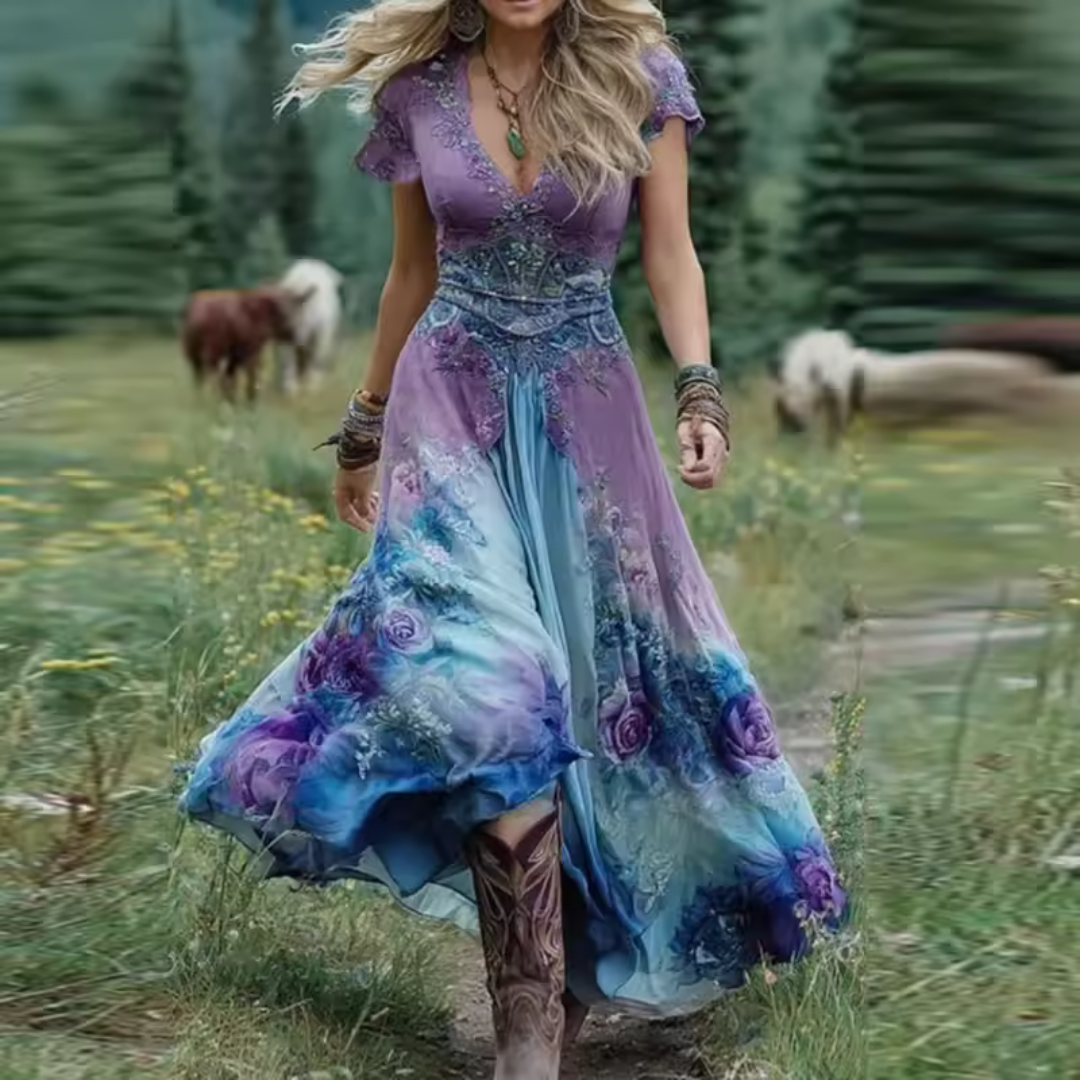 Alicja™ | Jurk met bloemenborduurwerk