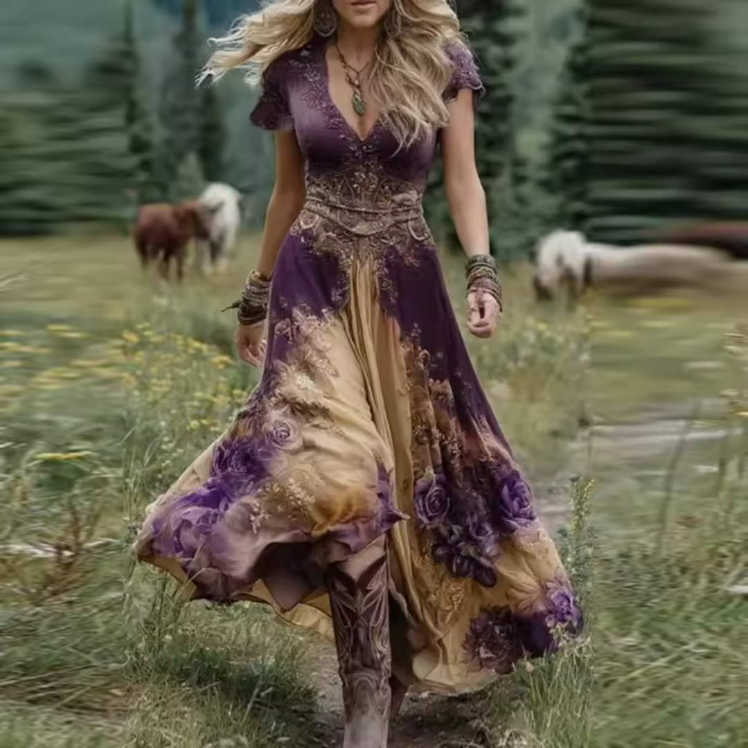 Alicja™ | Jurk met bloemenborduurwerk