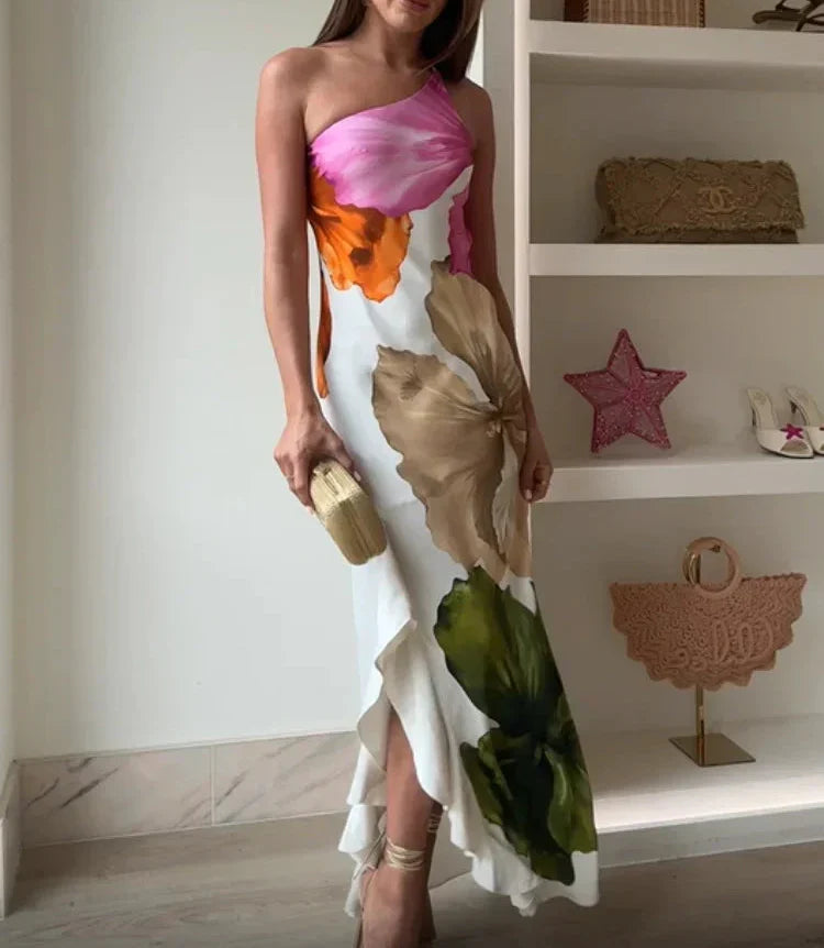 Marije - Elegante Patchwork Maxi Jurk