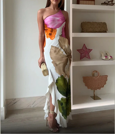 Marije - Elegante Patchwork Maxi Jurk