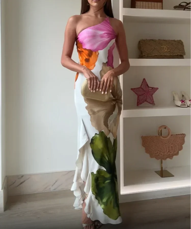 Marije - Elegante Patchwork Maxi Jurk