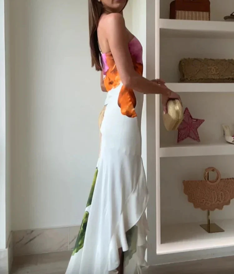 Marije - Elegante Patchwork Maxi Jurk