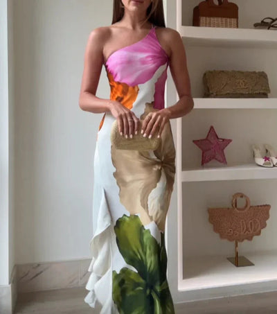 Marije - Elegante Patchwork Maxi Jurk