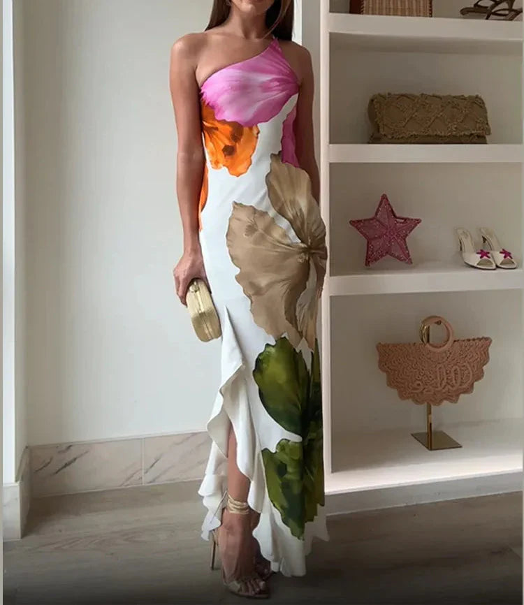 Marije - Elegante Patchwork Maxi Jurk