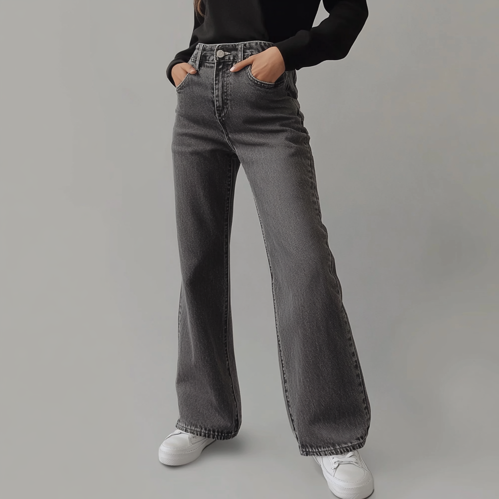 ElvaMode | Grijze Damesbroek Wide Leg