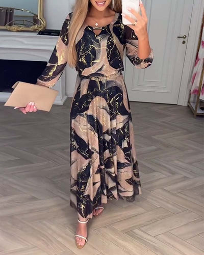 Laura | Elegante Driekwart Mouwjurk