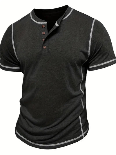 Orazio™ | Korte Mouw T-Shirt met Knopen