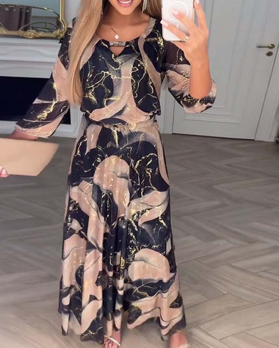 Laura | Elegante Driekwart Mouwjurk