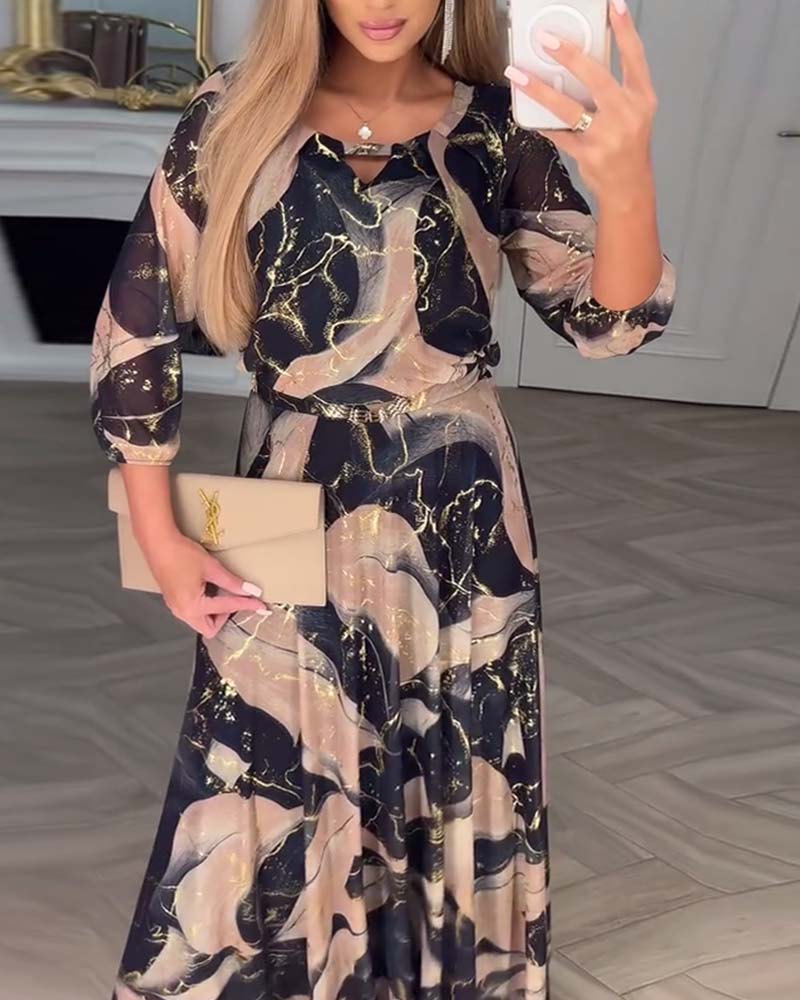 Laura | Elegante Driekwart Mouwjurk