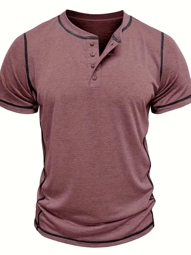 Orazio™ | Korte Mouw T-Shirt met Knopen