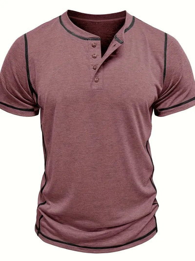 Orazio™ | Korte Mouw T-Shirt met Knopen